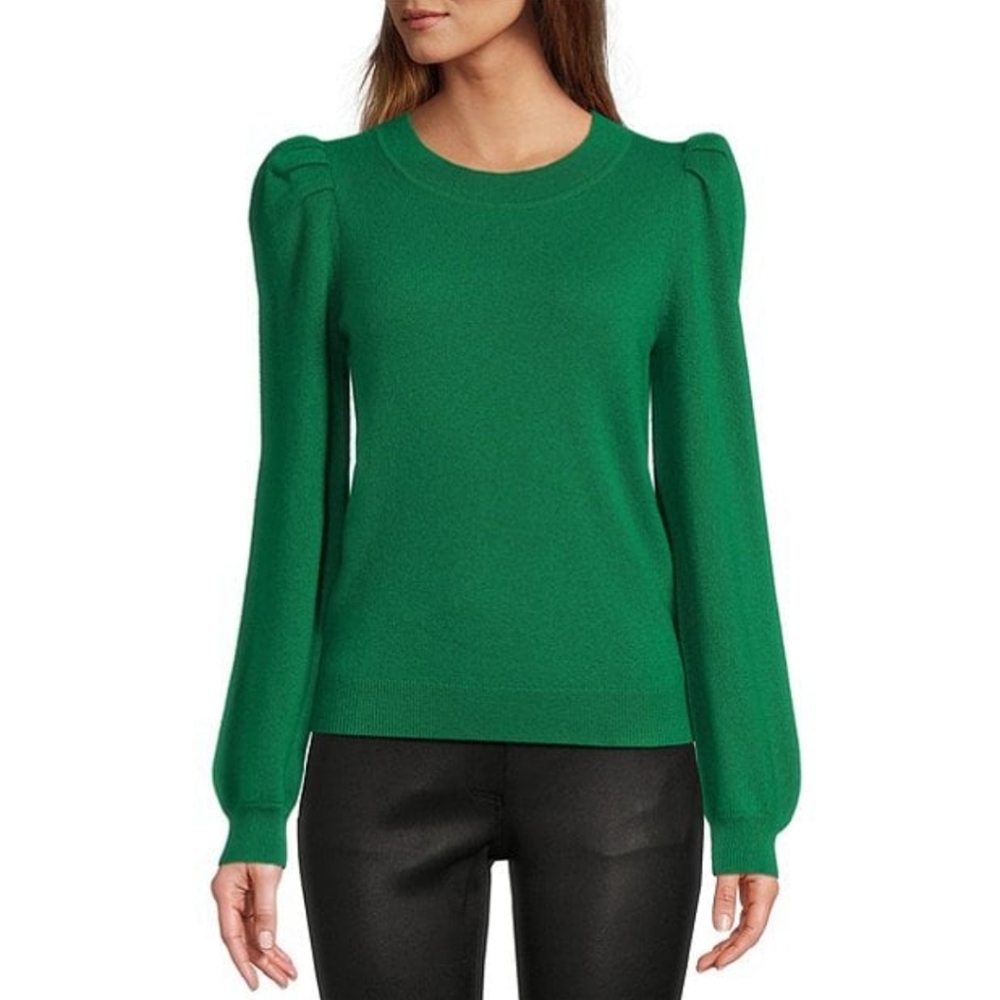 ANTONIO MELANI Vibrant Green Puff Sleeve Sweater